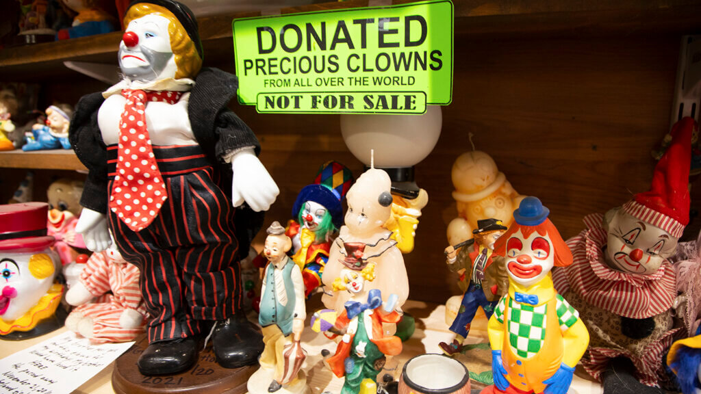 The Clown Motel lobby figurine collection