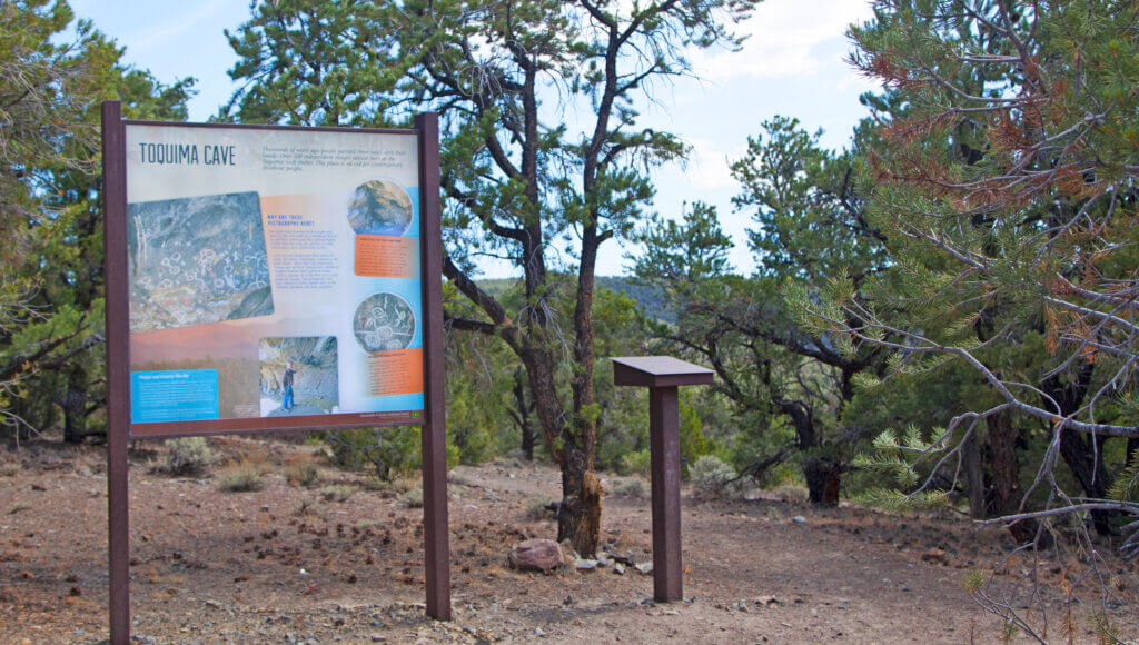 park sign at toquima cave campground