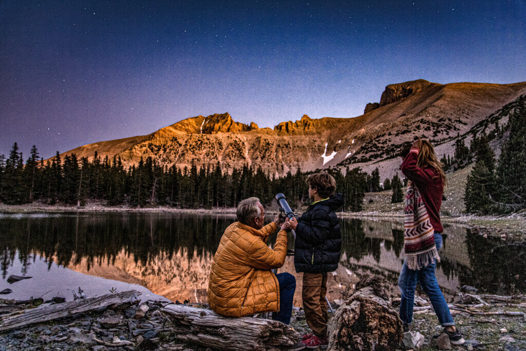 Family stargazing in Nevada