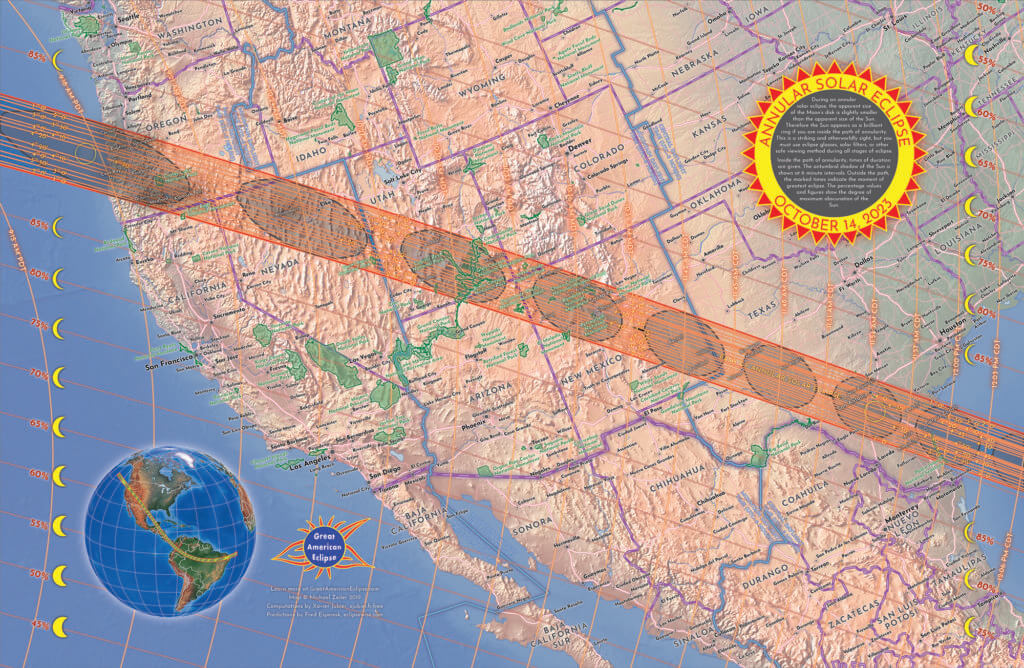 Map of annular eclipse