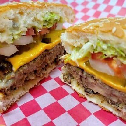 burger at Woody's Burger Shack