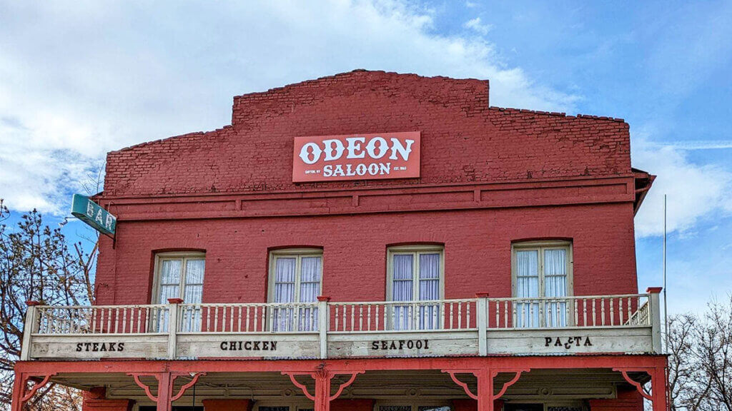 exterior of odeon saloon in dayton nevada