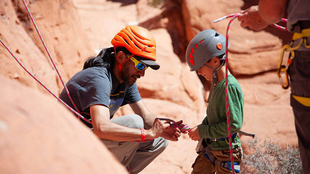 Rock climbing in red rock canyon