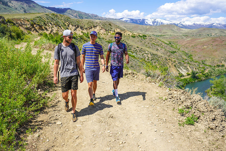 three men hiking hunter creek trail reno nevada
