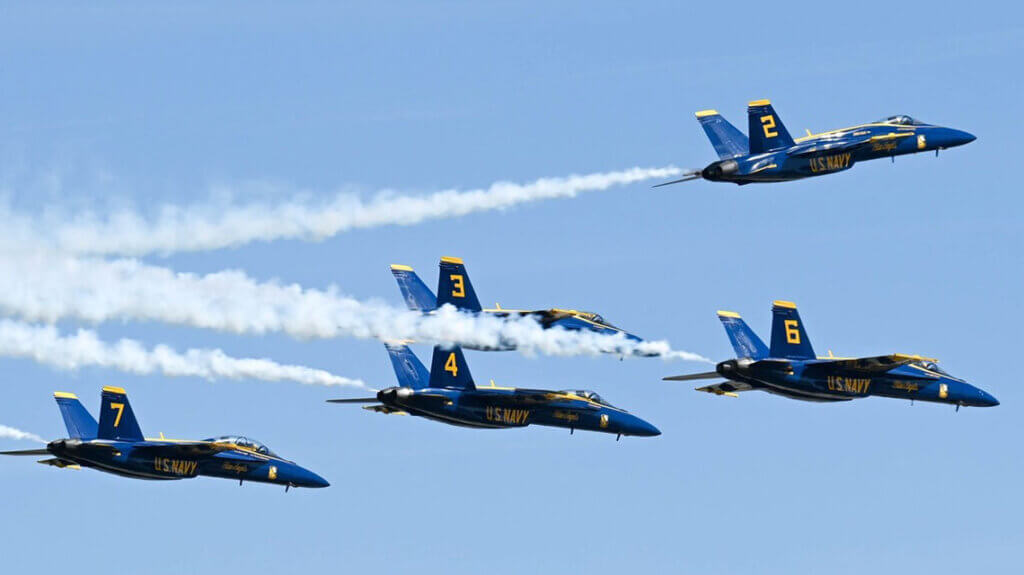 blue angels at reno air races in nevada