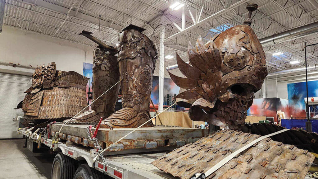 burning man sculpture inside the generator in sparks nevada