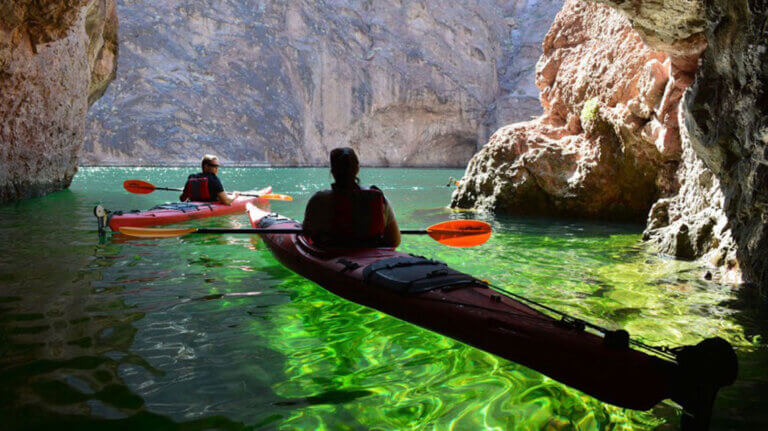 emerald cave kayak tour with evolution expeditions in nevada