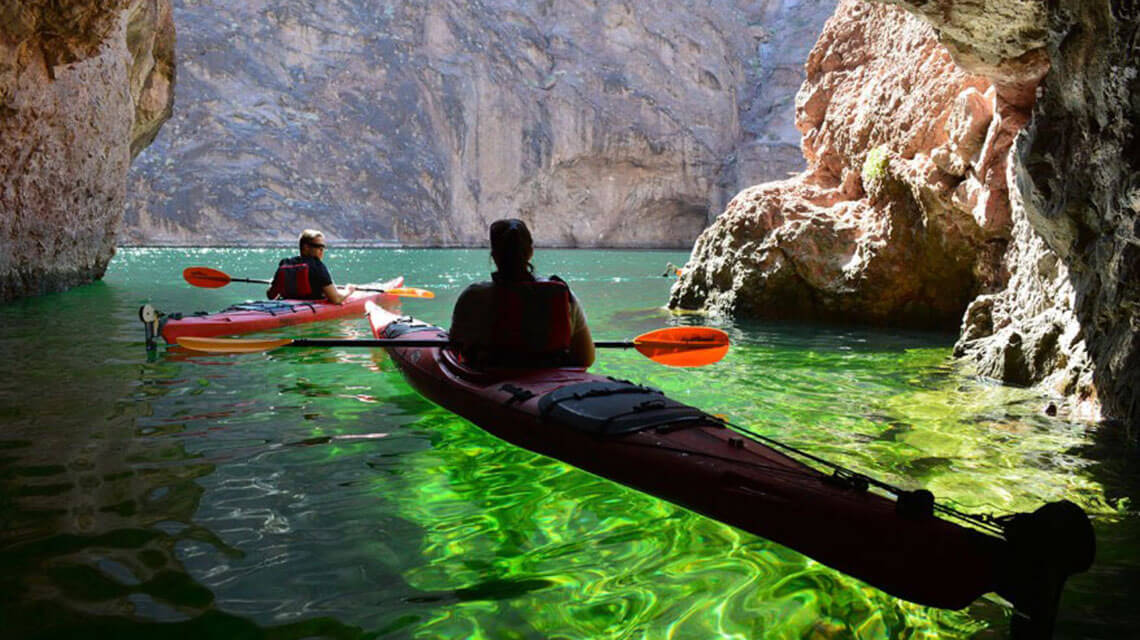emerald cave kayak tour with evolution expeditions in nevada
