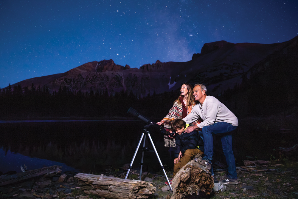 Family stargazing at Great Basin National Park.