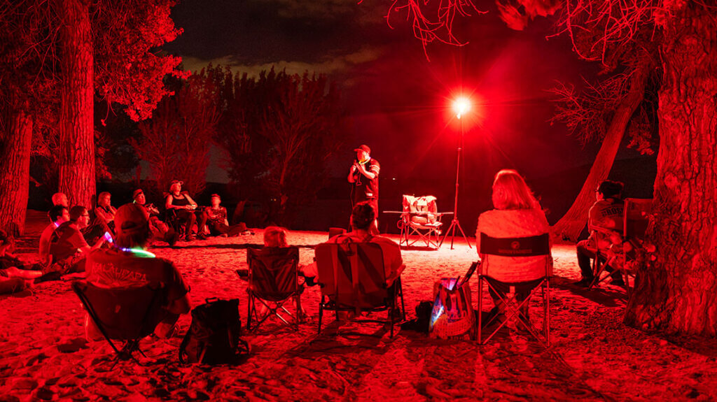 speaker at cosmos in the desert at lahontan state recreation area near fallon nevada