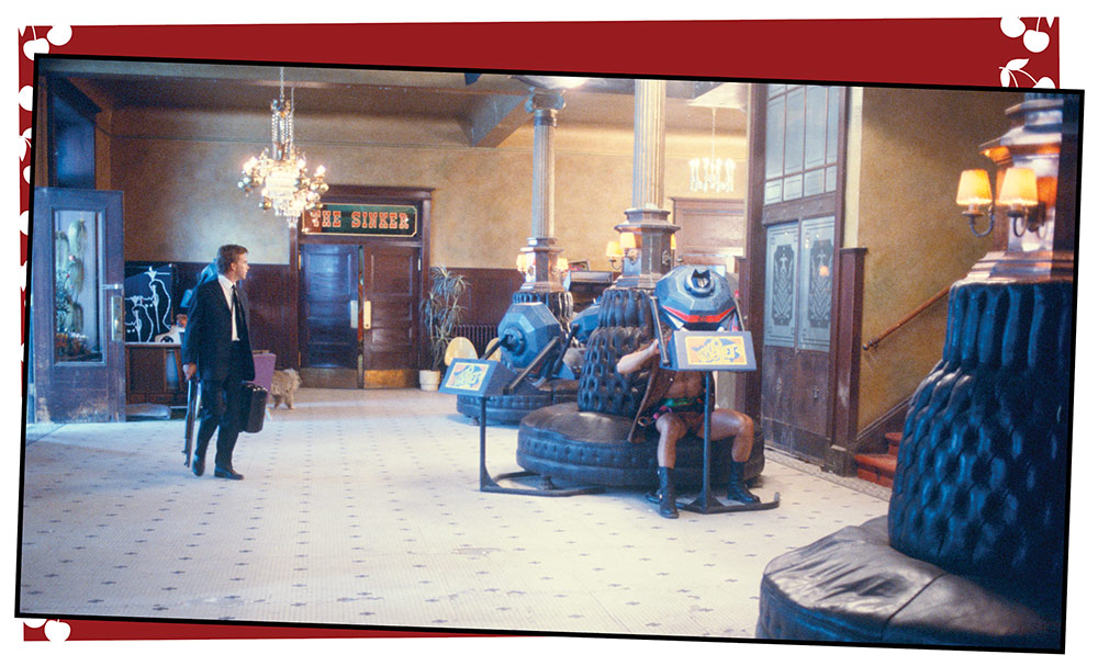 Sam Treadwell in the lobby of the Goldfield Hotel, which has some futuristic additions. ©provided by Gail Adler - courtesy of Annie and Sam Pressman and the Pressman Archives at The Academy of Motion Pictures Library