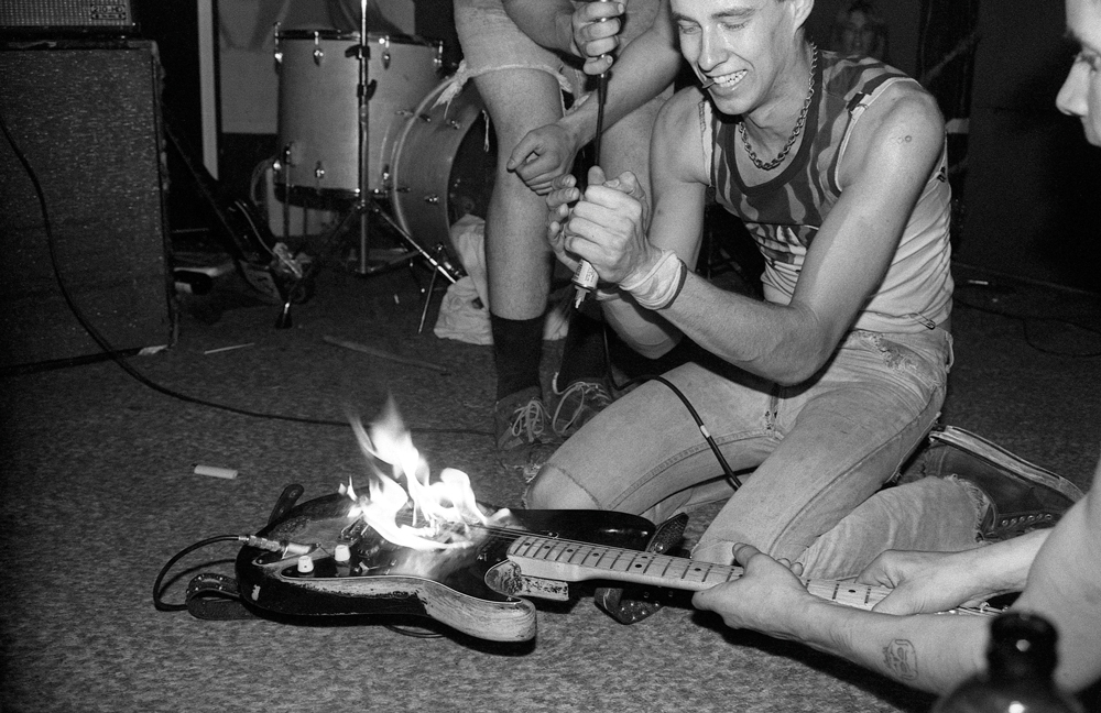 Old photograph of Dave Gregg from the bands D.O.A./THe Real Mckenzies/The Groovaholics, photographed by Bev Davies.