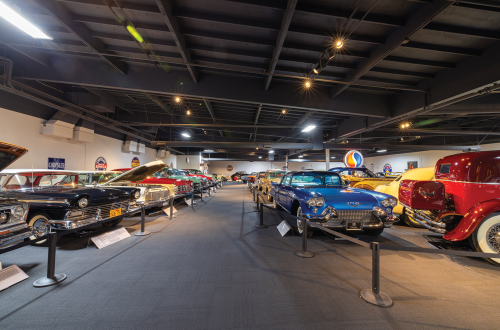 Row display of older cars.