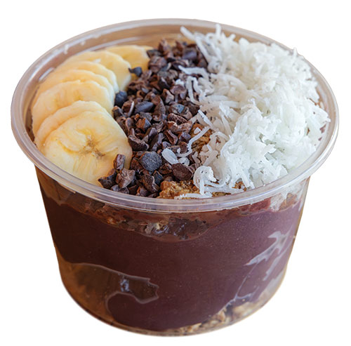 Avo cocoa bowl from So Juicy Juice and Salad Bar