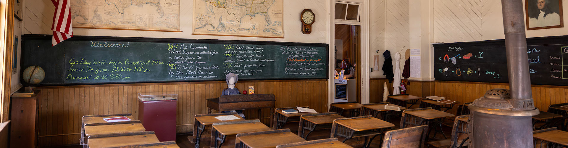 classroom inside historic fourth ward school museum in virginia city nv