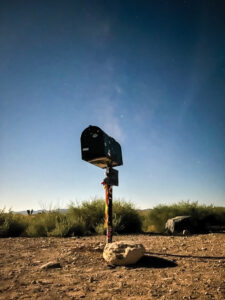 Black mailbox on Extraterrestrial Highway.