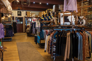 Inside J.M. Capriola's with western attire on display.