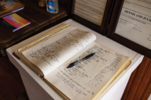 Guestbook from the Tuscarora Pottery School. 
