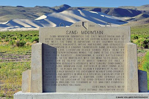 Nevada Historical Marker number 10 (Sand Mountain)