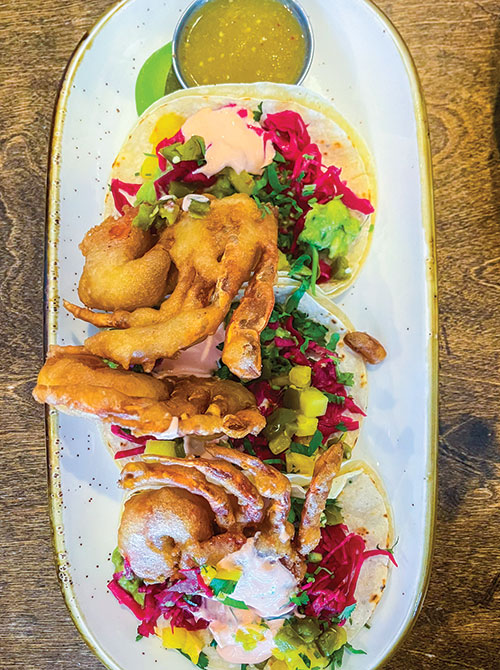Soft-shell crab tacos from Mexcal