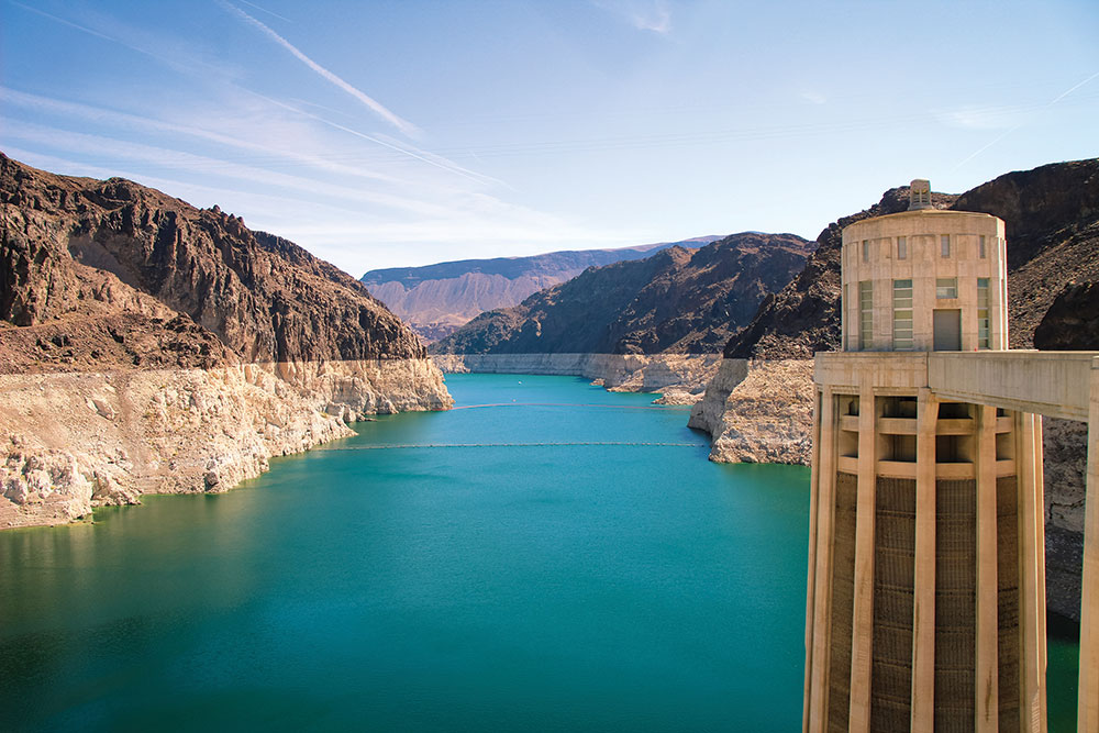 The Colorado River, as seen from the Hoover Dam