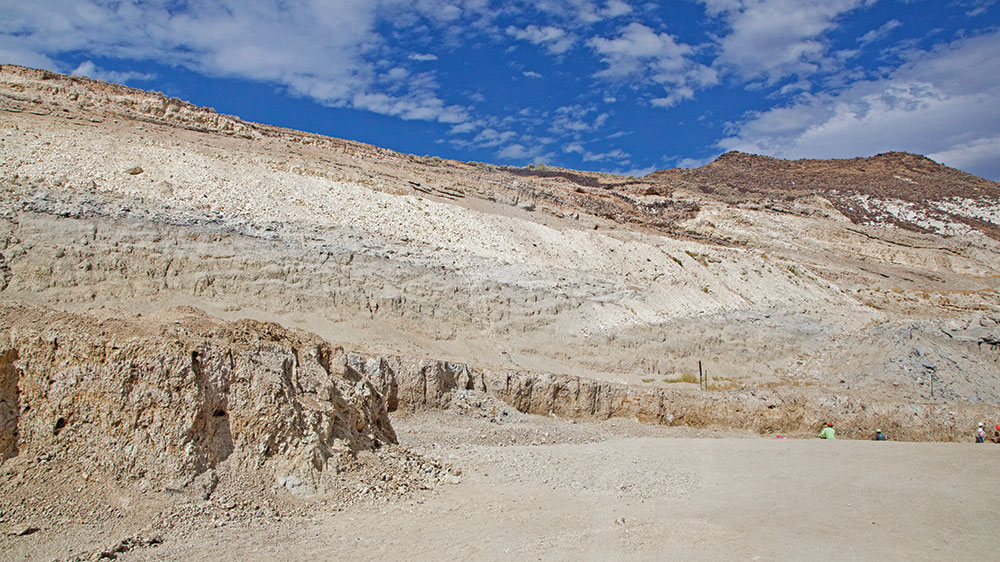 An opal mine with blue skies
