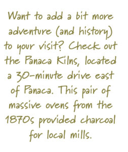 Want to add a bit more adventure (and history) to your visit? Check out the Panaca Kilns, located a 30-minute drive east of Panaca. This pair of massive ovens from the 1870s provided charcoal for local mills. 