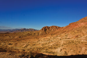 Bootleg Canyon aerial shot of multiple paths. 