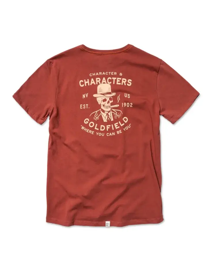 mens t shirt from deso supply company with artwork for Goldfield, Nevada