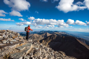 Man standing on mountain in Great Basin National Park.