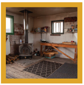 Interior of Soldier Meadows Cabin.