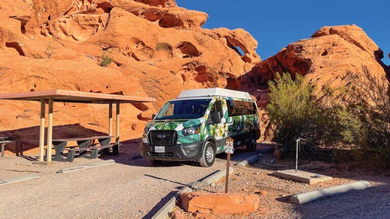 las vegas campervan rental at valley of fire state park