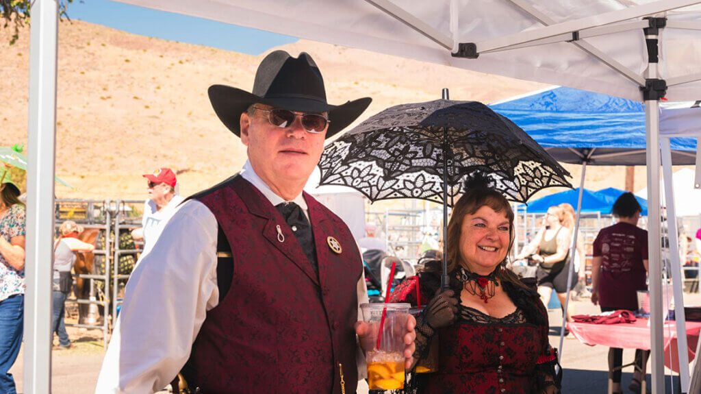 attendees in western garb at dayton valley days in dayton nevada