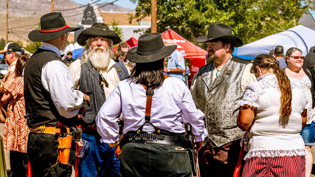 attendees in western garb at dayton valley days in dayton nevada
