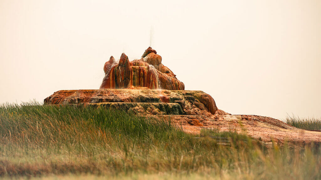 fly geyser on a fly ranch nature walk in the black rock desert nevada