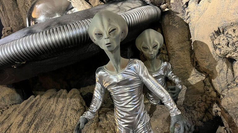 alien and ufo exhibit inside outpost 51 alien museum in boulder city nv