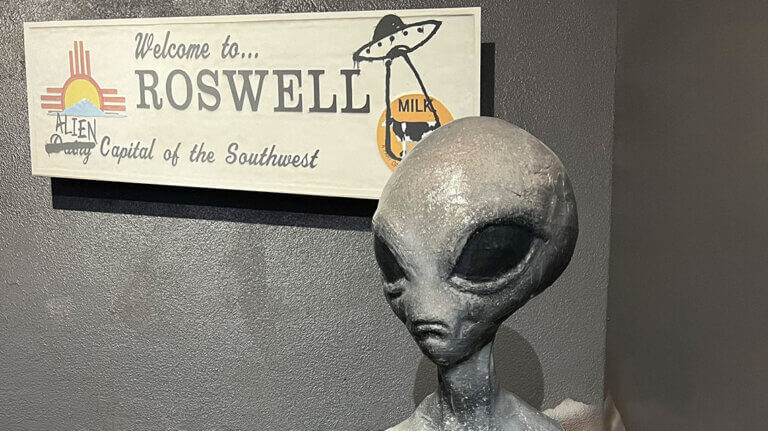 alien exhibit inside outpost 51 alien museum in boulder city nv