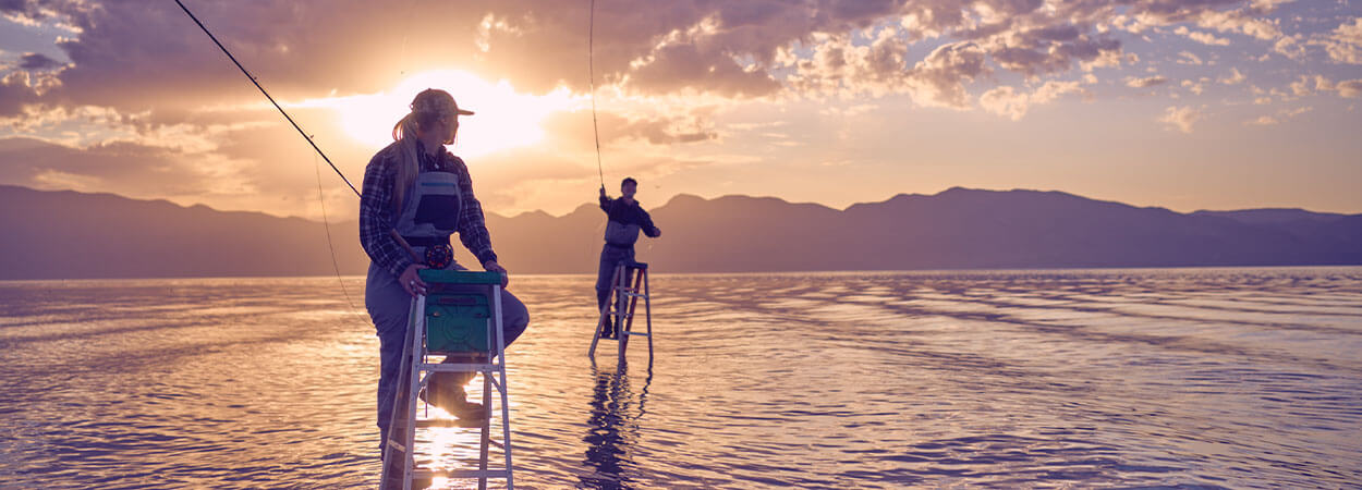 fly fishing at pyramid lake