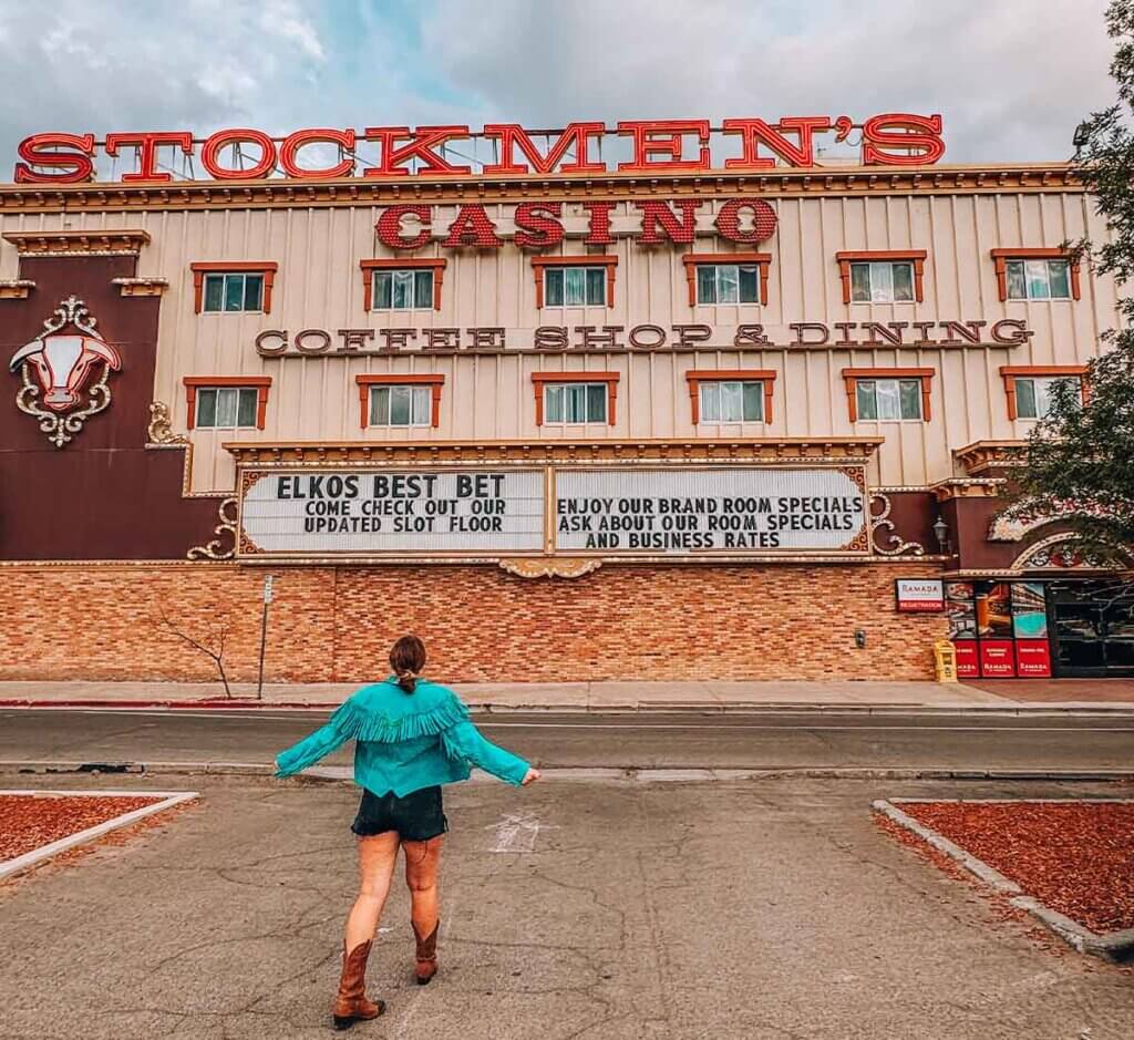 woman at stockmens hotel elko nevada