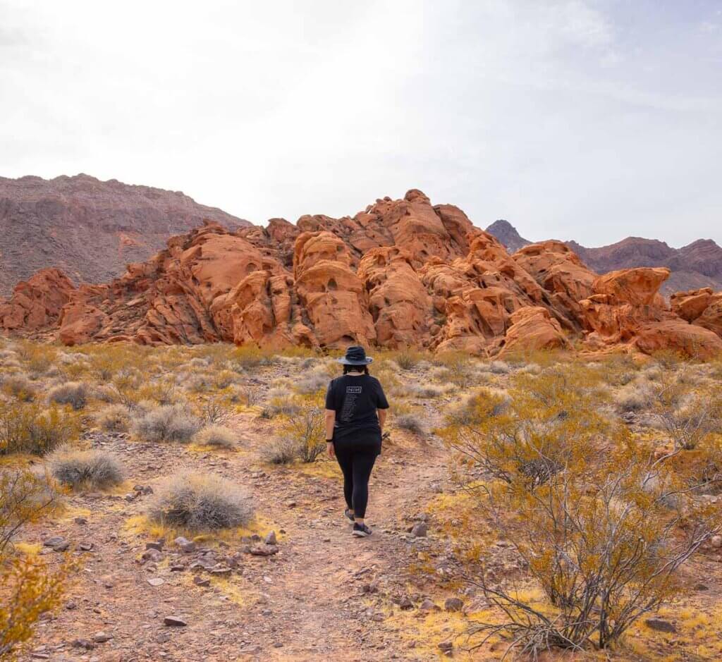 woman hiking at lake mead national recreation area
