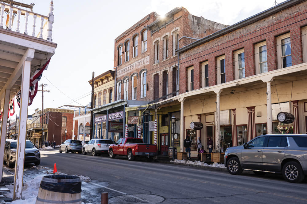 Exterior of the Silver Queen Hotel and Saloon.