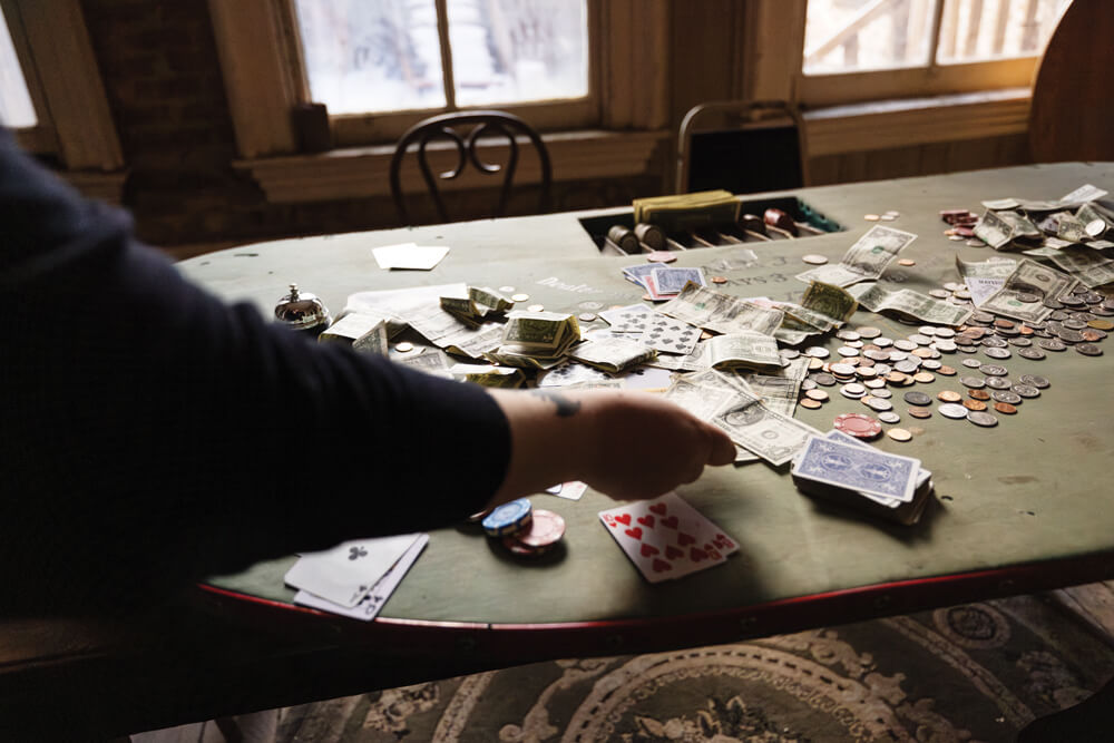 Poker table in the Washoe Club