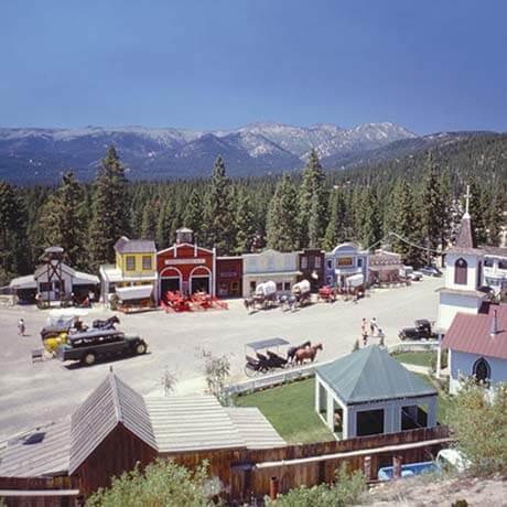 The Ponderosa Ranch town, photo taken from up on a hill, in the '70s or '80s.