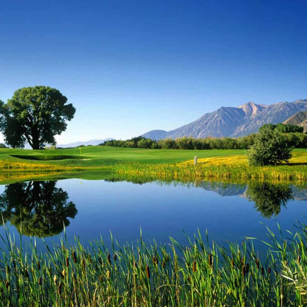 a water hazard at one of the nevada golf courses