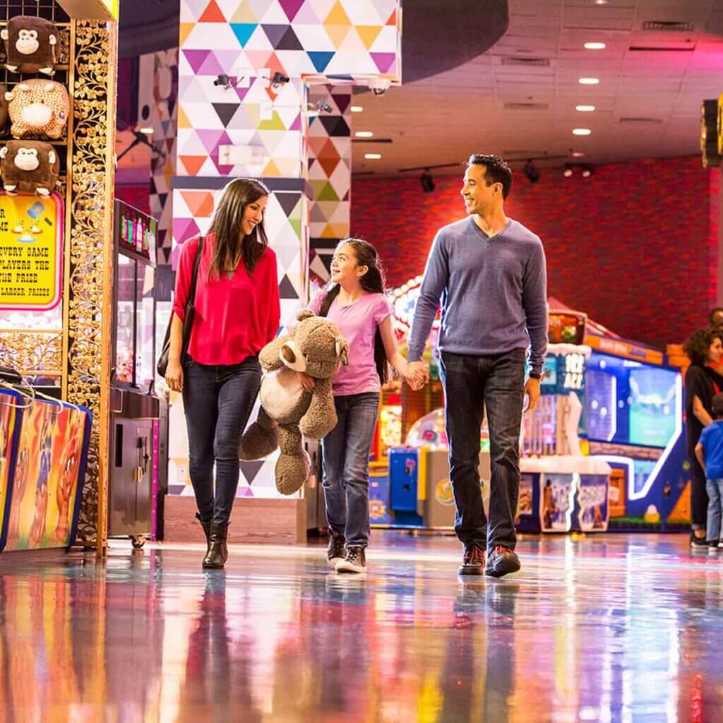 family at circus circus hotel arcade in reno