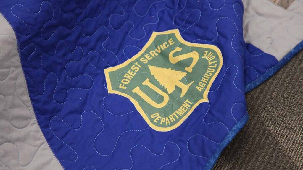 forest service patch on quilted tree skirt
