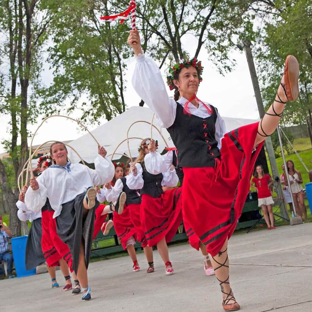group dancing at national basque festival in elko
