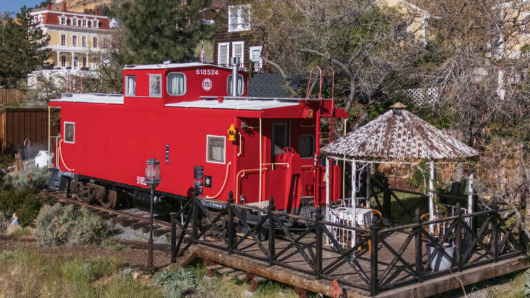 ruby the red caboose a train car you can sleep in in virginia city nevada