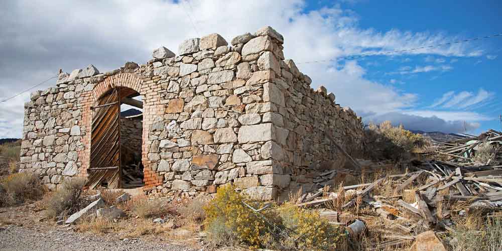 ruin at cherry creek ghost town in nevada