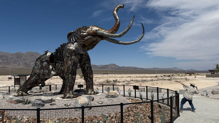 harrison duran duranosaur at ice age fossils state park in las vegas nevada